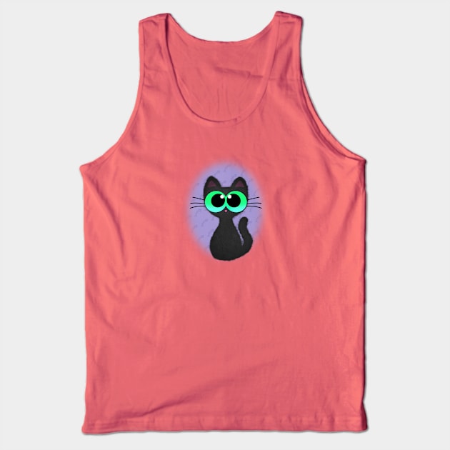 Cute Little Big Eyed Kitty Cat Tank Top by JM's Designs